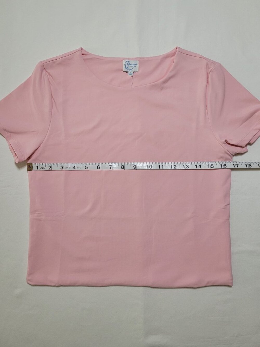 Blue Rain Francesca’s Pink Cropped Short Sleeve Top Double Lined Large NWT - Picture 4 of 7